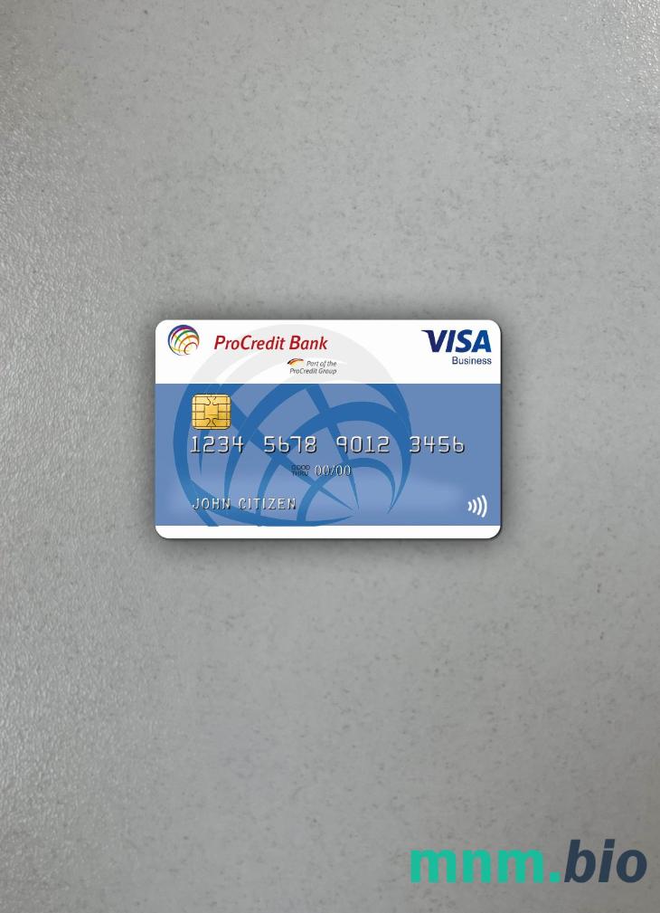 Germany ProCredit bank VISA Business wygląd fotograficzny skan PSD + zdjęcie